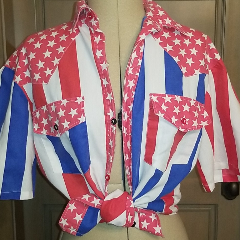 Vintage American Star Spangled Western Shirt!